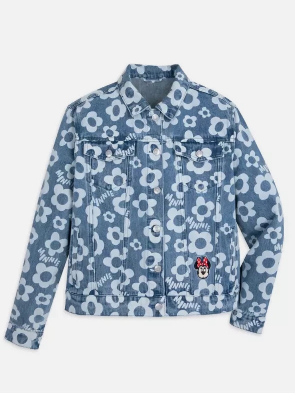 Disney Minnie Mouse Embroidered Denim Jacket | Size Medium - Picture 2 of 9